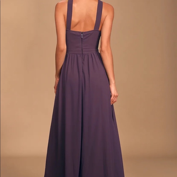 NWOT Lulu’s Air of Romance Dusty Purple Maxi Dress - Sz M - Picture 3 of 14
